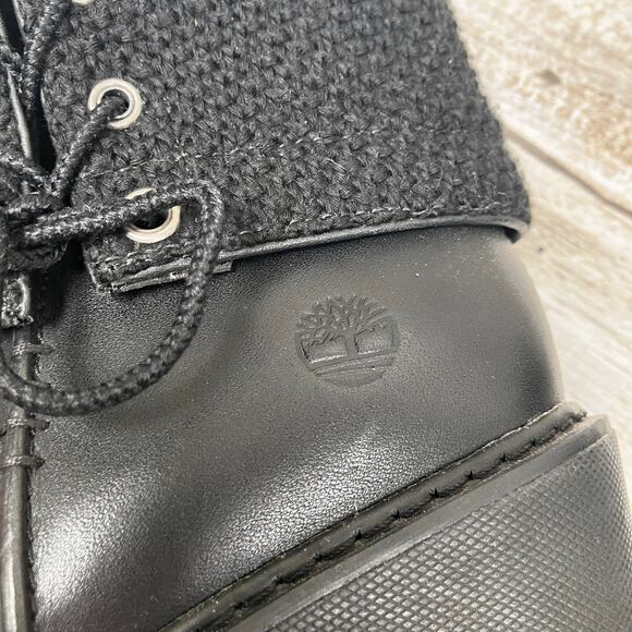 Timberland Kellis Mid Height Lace up Boot Sz 9.5 B Leather Fabric Wedge Utility - Picture 9 of 11